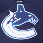 NHL VANCOUVER CANUCKS CLASSIC MESH BUTTON DOWN SHIRT (MIDNIGHT NAVY)