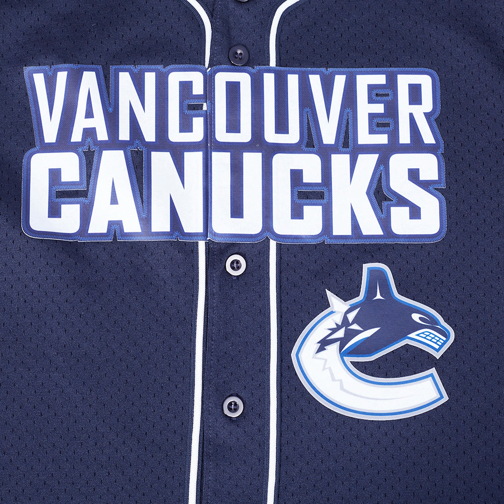NHL VANCOUVER CANUCKS CLASSIC MESH BUTTON DOWN SHIRT (MIDNIGHT NAVY)