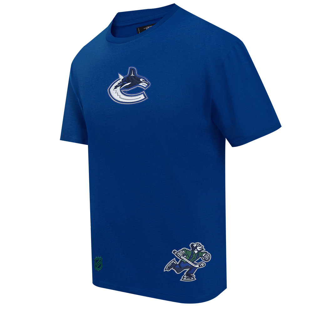 NHL VANCOUVER CANUCKS WINGSPAN T-SHIRT EN JERSEY DE COTON À ÉPAULES TOMBANTES POUR HOMME (BLEU DODGER)