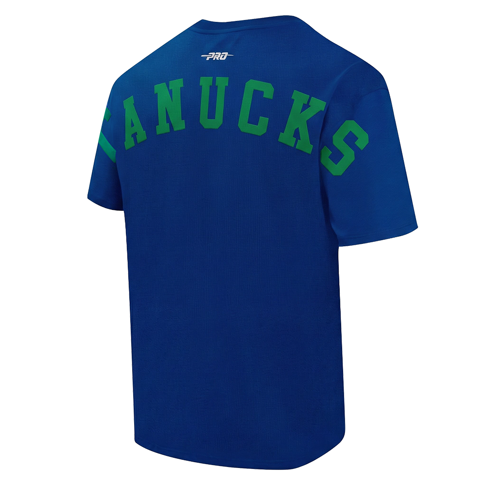 NHL VANCOUVER CANUCKS WINGSPAN T-SHIRT EN JERSEY DE COTON À ÉPAULES TOMBANTES POUR HOMME (BLEU DODGER)