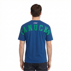NHL VANCOUVER CANUCKS WINGSPAN T-SHIRT EN JERSEY DE COTON À ÉPAULES TOMBANTES POUR HOMME (BLEU DODGER)
