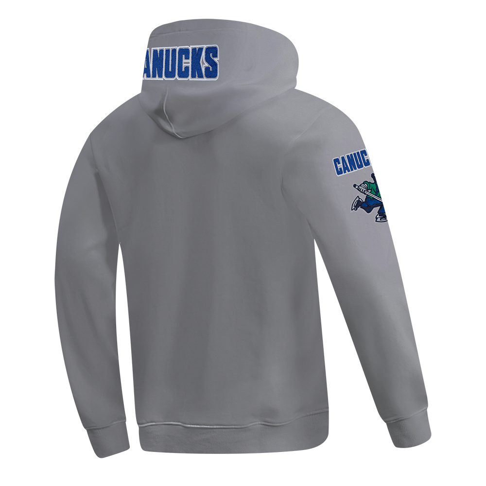 NHL VANCOUVER CANUCKS CLASSIC CHENILLE MEN'S DK PO HOODIE (GRAY)