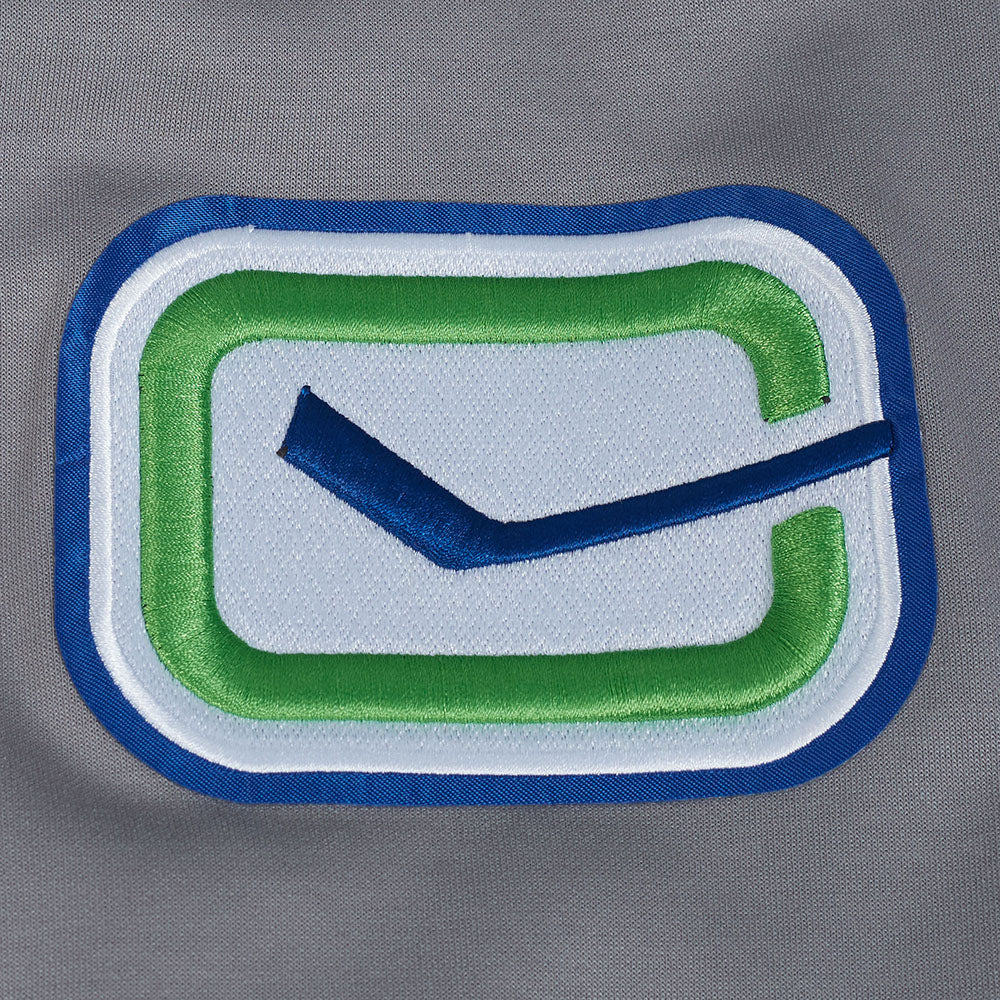 NHL VANCOUVER CANUCKS CLASSIC CHENILLE MEN'S DK PO HOODIE (GRAY)