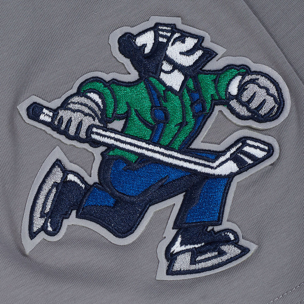 NHL VANCOUVER CANUCKS CLASSIC CHENILLE MEN'S DK PO HOODIE (GRAY)