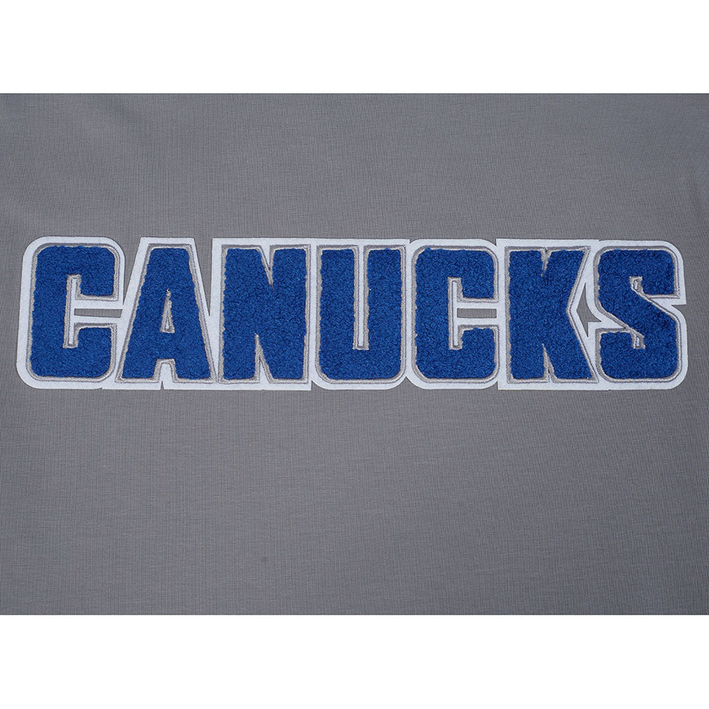 NHL VANCOUVER CANUCKS CLASSIC CHENILLE MEN'S DK PO HOODIE (GRAY)