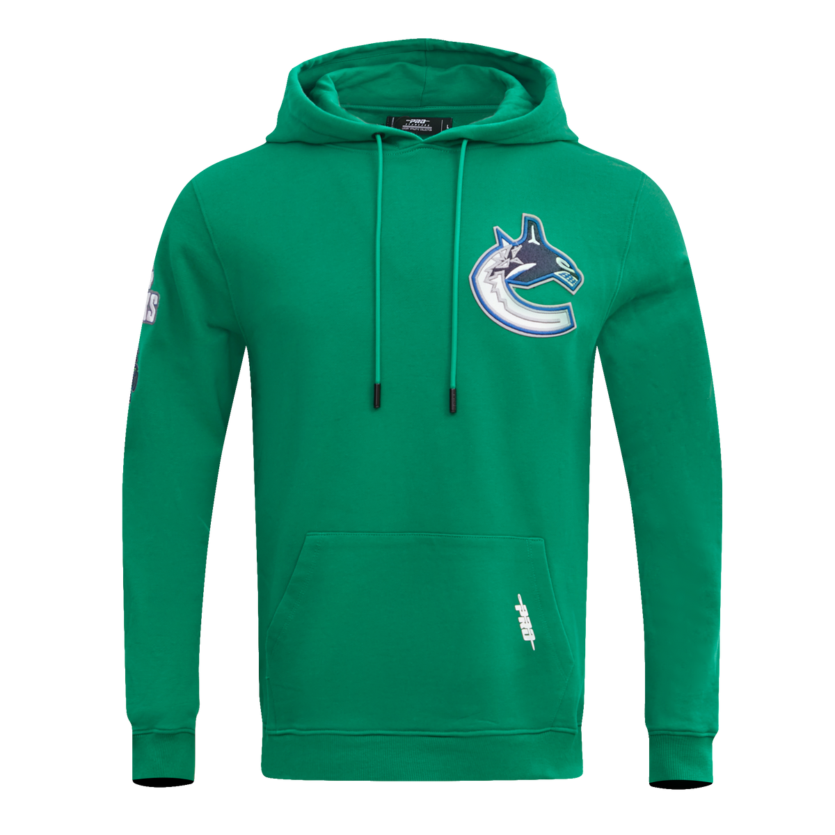 NHL VANCOUVER CANUCKS CLASSIC CHENILLE CHANDAIL À CAPUCHON EN MAILLE DOUBLE POUR HOMME (VERT KELLY)