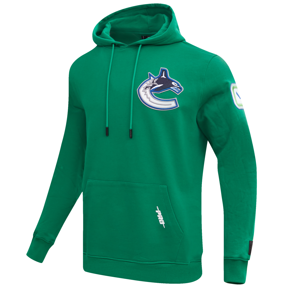 NHL VANCOUVER CANUCKS CLASSIC CHENILLE CHANDAIL À CAPUCHON EN MAILLE DOUBLE POUR HOMME (VERT KELLY)