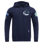 NHL VANCOUVER CANUCKS CLASSIC CHENILLE MEN'S DK PO HOODIE (MIDNIGHT NAVY)