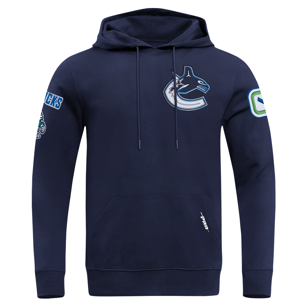 NHL VANCOUVER CANUCKS CLASSIC CHENILLE MEN'S DK PO HOODIE (MIDNIGHT NAVY)