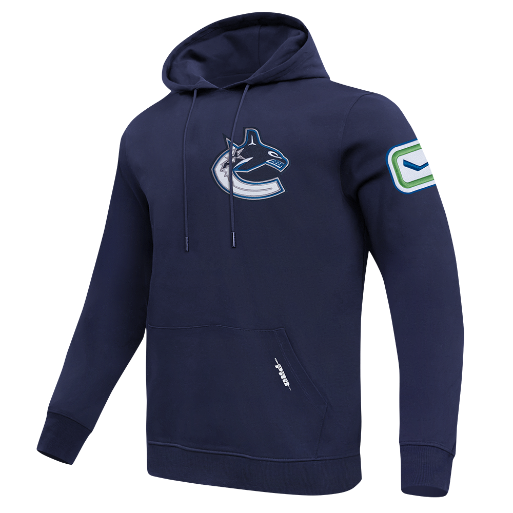 NHL VANCOUVER CANUCKS CLASSIC CHENILLE MEN'S DK PO HOODIE (MIDNIGHT NAVY)