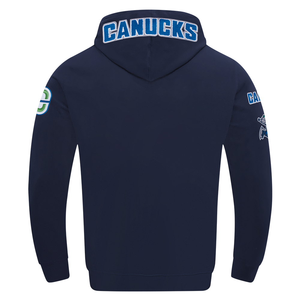 NHL VANCOUVER CANUCKS CLASSIC CHENILLE MEN'S DK PO HOODIE (MIDNIGHT NAVY)