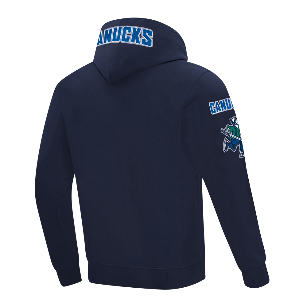 NHL VANCOUVER CANUCKS CLASSIC CHENILLE MEN'S DK PO HOODIE (MIDNIGHT NAVY)