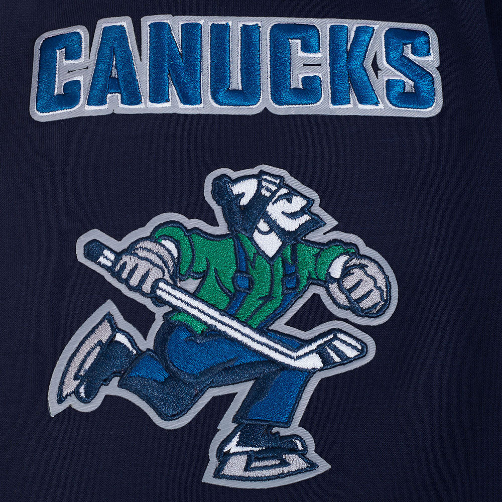 NHL VANCOUVER CANUCKS CLASSIC CHENILLE MEN'S DK PO HOODIE (MIDNIGHT NAVY)