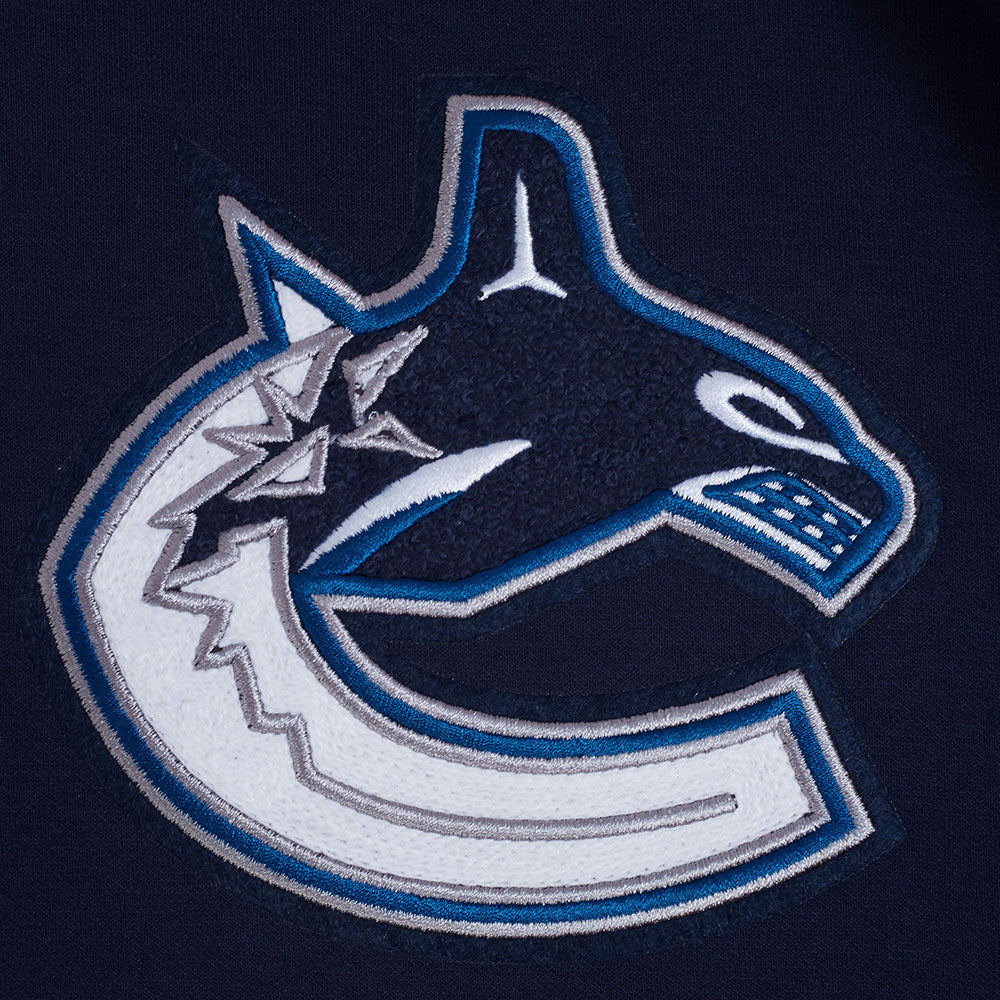 NHL VANCOUVER CANUCKS CLASSIC CHENILLE MEN'S DK PO HOODIE (MIDNIGHT NAVY)