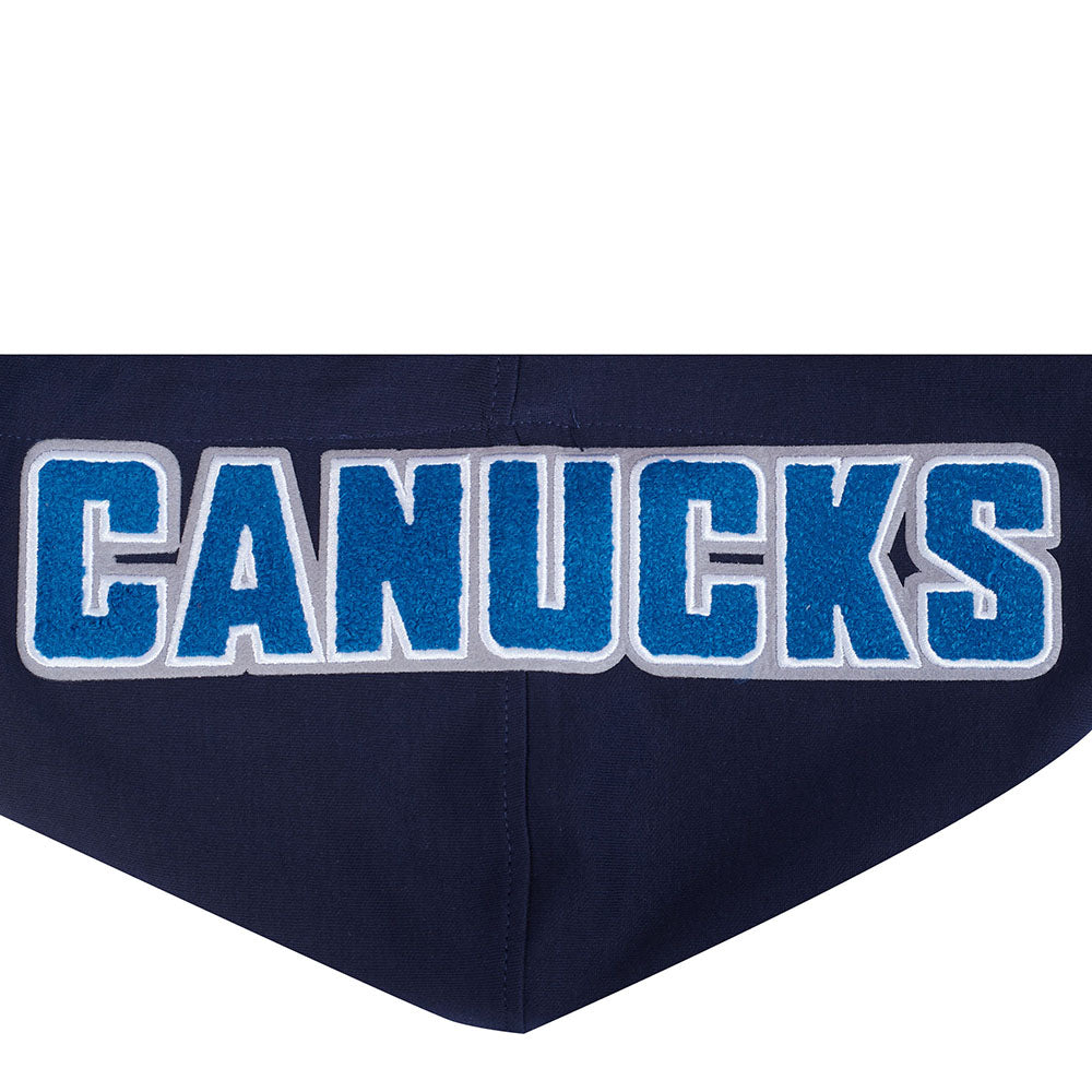 NHL VANCOUVER CANUCKS CLASSIC CHENILLE MEN'S DK PO HOODIE (MIDNIGHT NAVY)