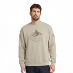 NHL VANCOUVER CANUCKS NEUTRAL CHANDAIL À COL ROND EN MOLLETON À ÉPAULES TOMBANTES POUR HOMME (TAUPE)