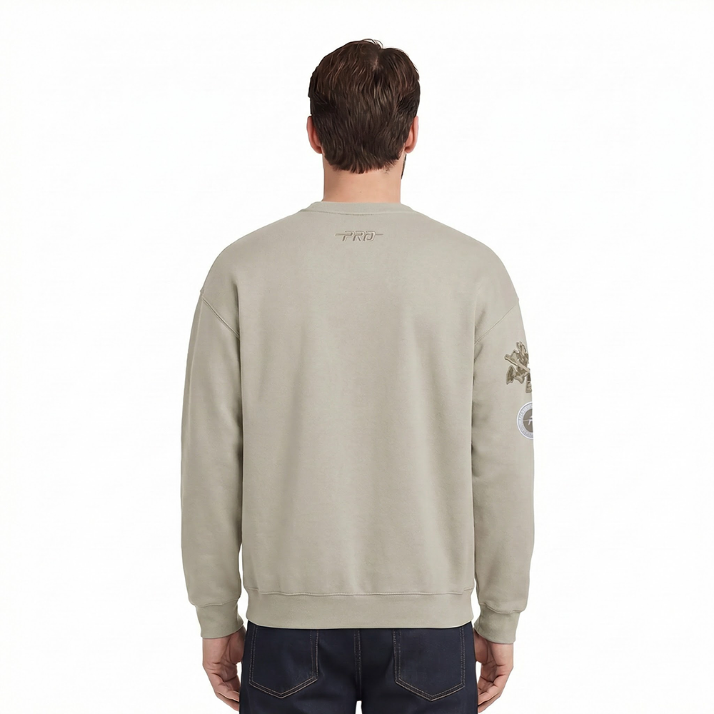 NHL VANCOUVER CANUCKS NEUTRAL CHANDAIL À COL ROND EN MOLLETON À ÉPAULES TOMBANTES POUR HOMME (TAUPE)