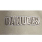 NHL VANCOUVER CANUCKS NEUTRAL CHANDAIL À CAPUCHON EN MOLLETON À ÉPAULES TOMBANTES POUR HOMME (TAUPE)