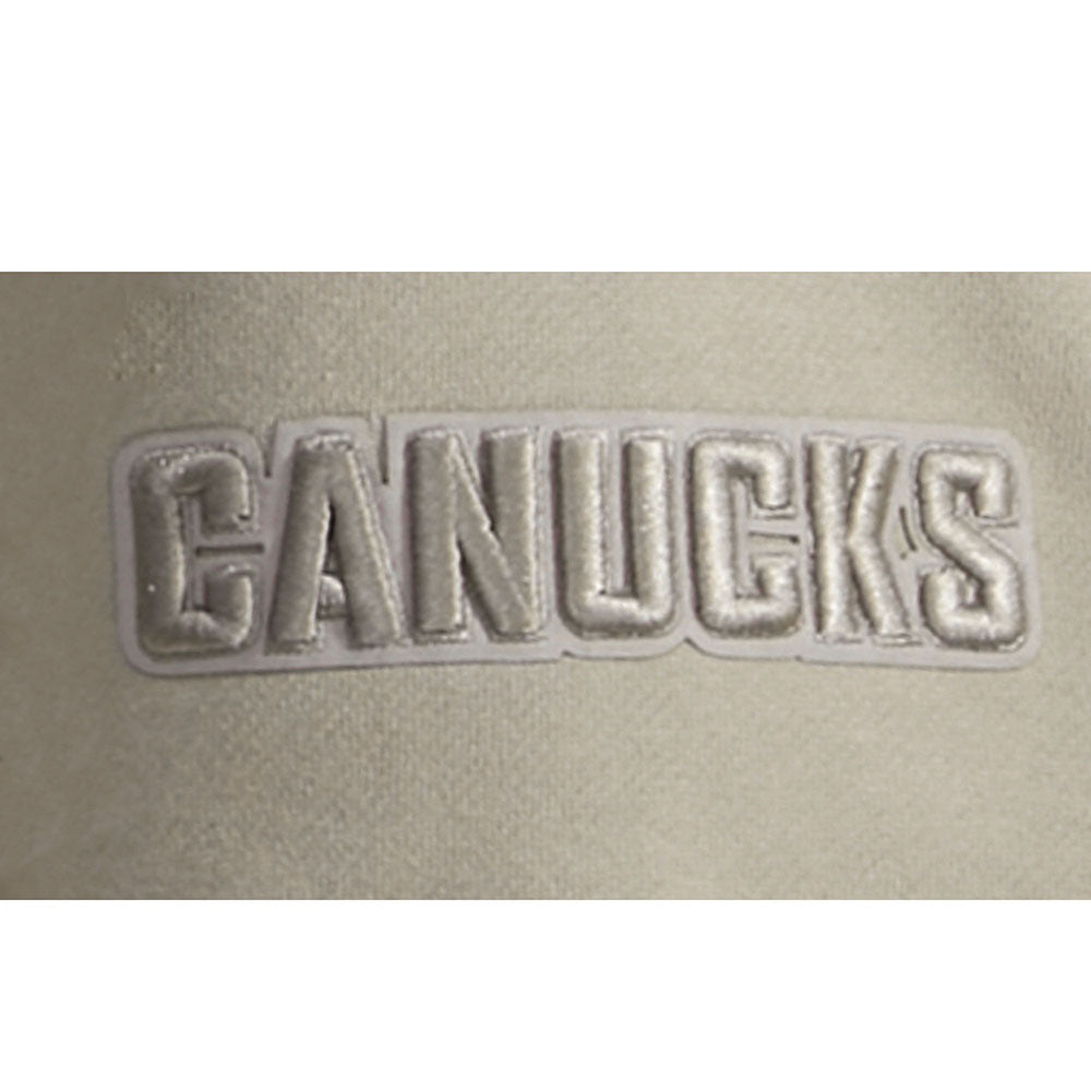 NHL VANCOUVER CANUCKS NEUTRAL CHANDAIL À CAPUCHON EN MOLLETON À ÉPAULES TOMBANTES POUR HOMME (TAUPE)