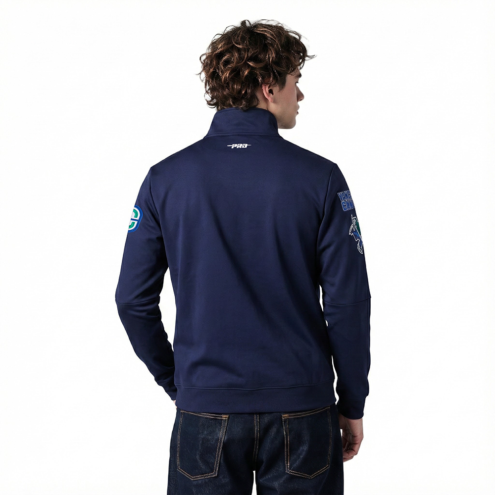 NHL VANCOUVER CANUCKS CLASSIC CHENILLE MEN'S DK TRACK JACKET (MIDNIGHT NAVY)