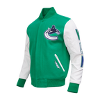 NHL VANCOUVER CANUCKS CLASSIC WOOL VARSITY JACKET (KELLY GREEN/ WHITE)