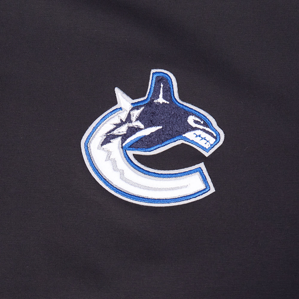 NHL VANCOUVER CANUCKS CLASSIC T-SHIRT EN JERSEY SIMPLE À COUPE CARRÉE POUR FEMME (NOIR)