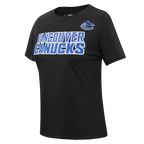 NHL VANCOUVER CANUCKS CLASSIC T-SHIRT EN JERSEY SIMPLE À COUPE AJUSTÉE POUR FEMME (NOIR)