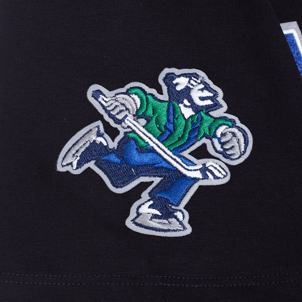 NHL VANCOUVER CANUCKS CLASSIC T-SHIRT EN JERSEY SIMPLE À COUPE AJUSTÉE POUR FEMME (NOIR)