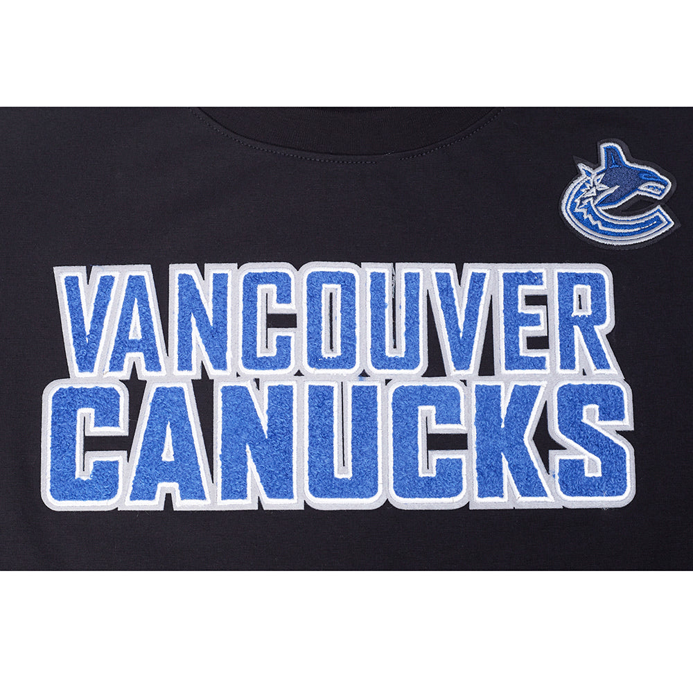 NHL VANCOUVER CANUCKS CLASSIC T-SHIRT EN JERSEY SIMPLE À COUPE AJUSTÉE POUR FEMME (NOIR)