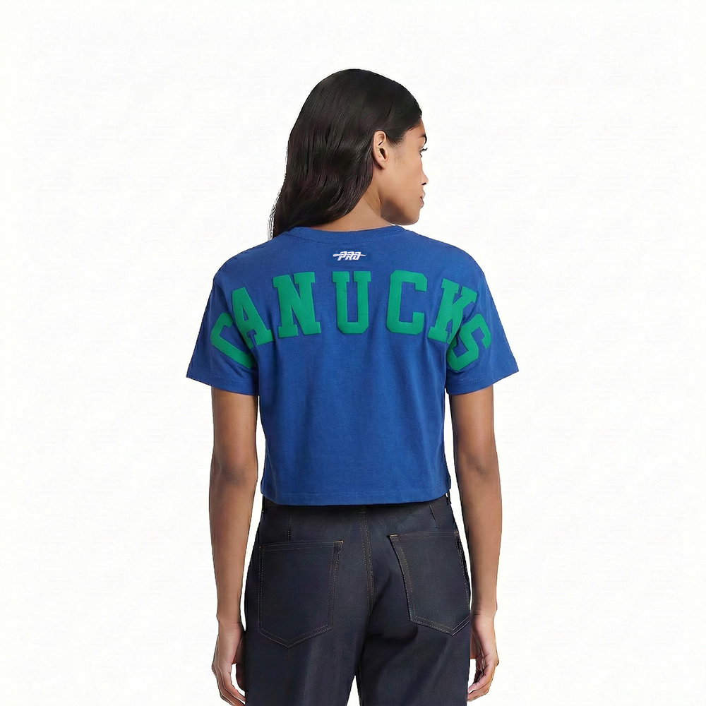 NHL VANCOUVER CANUCKS WINGSPAN WOMEN'S SJ BOXY TEE (DODGER BLUE)