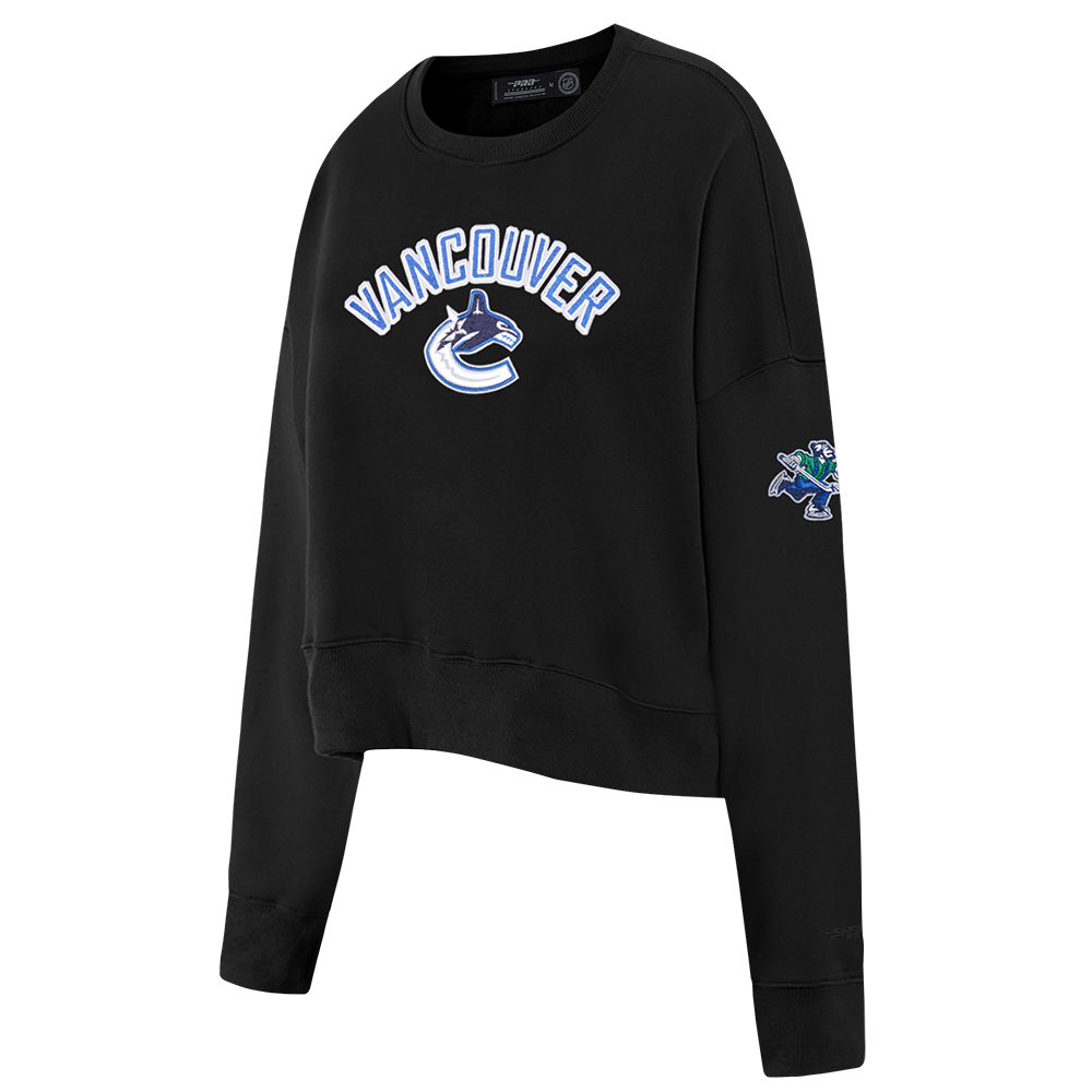 NHL VANCOUVER CANUCKS CLASSIC WOMEN'S  FLC CREWNECK (BLACK)