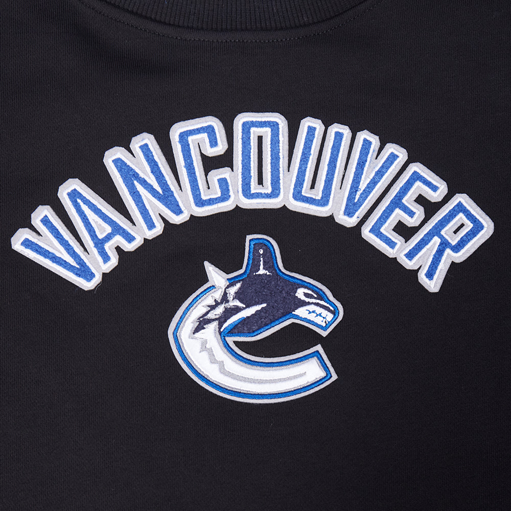 NHL VANCOUVER CANUCKS CLASSIC WOMEN'S  FLC CREWNECK (BLACK)
