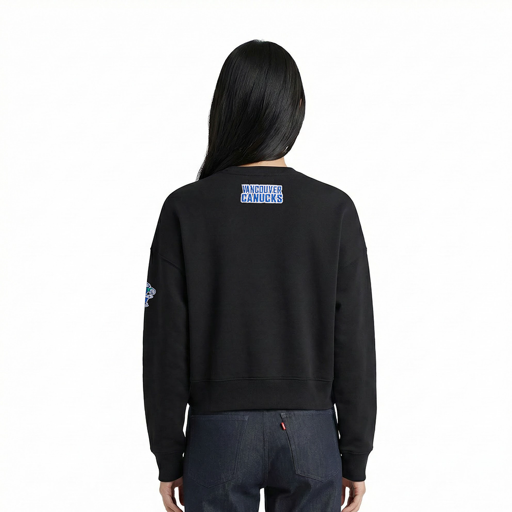 NHL VANCOUVER CANUCKS CLASSIC WOMEN'S  FLC CREWNECK (BLACK)
