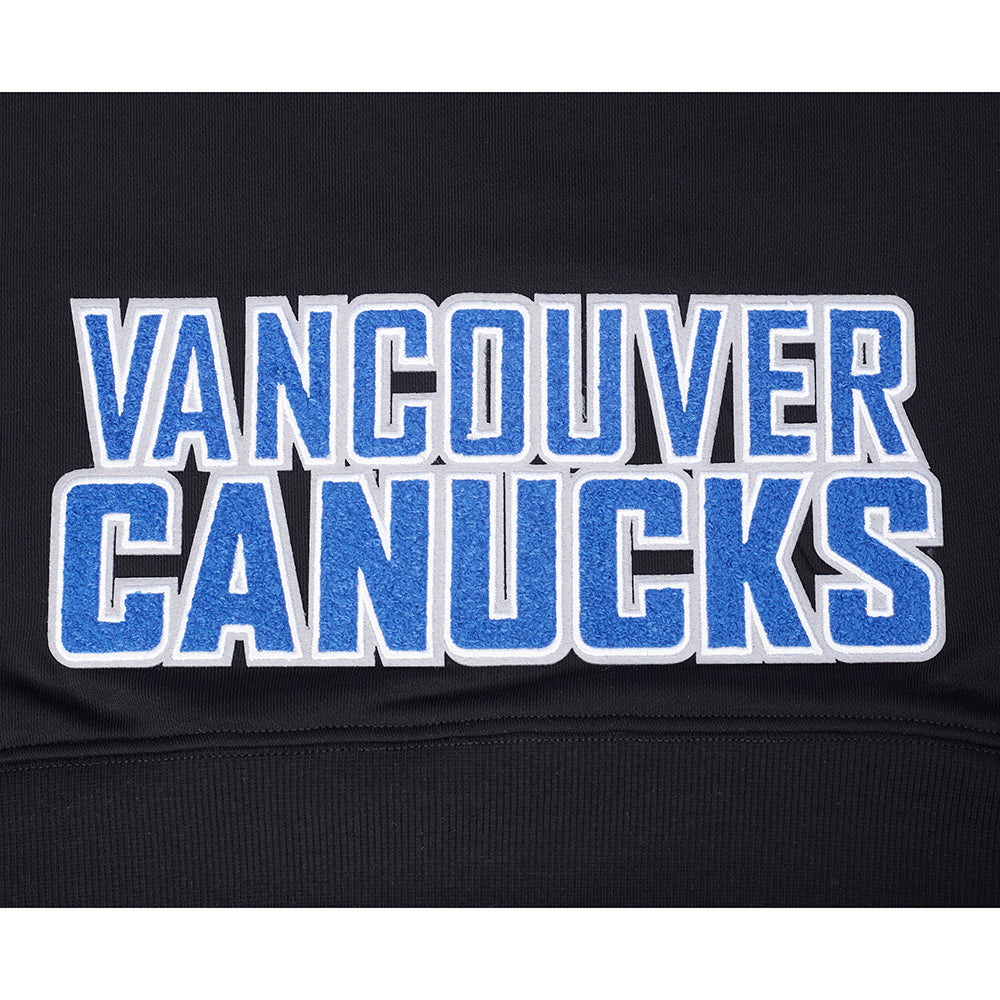 NHL VANCOUVER CANUCKS CLASSIC WOMEN'S  FLC CROPPED PO HOODIE (BLACK)