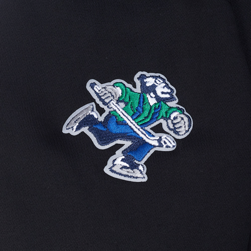 NHL VANCOUVER CANUCKS CLASSIC WOMEN'S  FLC CROPPED PO HOODIE (BLACK)