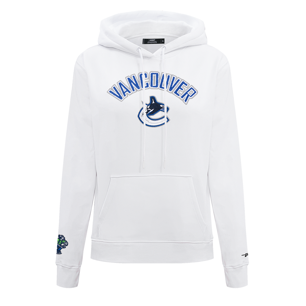 NHL VANCOUVER CANUCKS CLASSIC CHANDAIL À CAPUCHON EN MOLLETON POUR FEMME (BLANC)