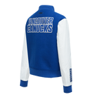 NHL VANCOUVER CANUCKS CLASSIC WOMEN'S WOOL VARSITY JACKET (DODGER BLUE/WHITE)