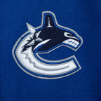 NHL VANCOUVER CANUCKS CLASSIC WOMEN'S WOOL VARSITY JACKET (DODGER BLUE/WHITE)