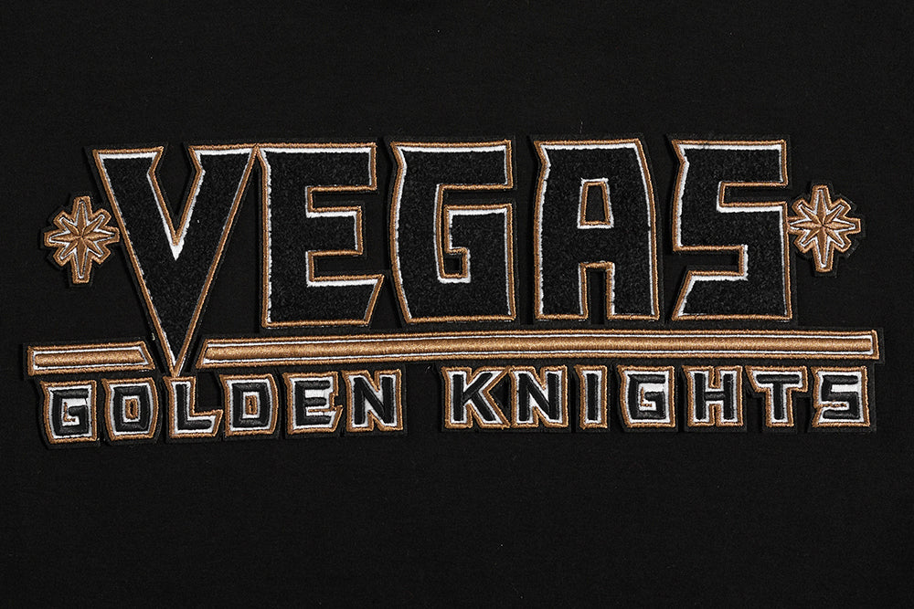 NHL VEGAS GOLDEN KNIGHTS CLASSIC CHENILLE MEN'S DK SS PO HOODIE (BLACK)