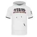 NHL VEGAS GOLDEN KNIGHTS CLASSIC CHENILLE CHANDAIL À CAPUCHON EN MAILLE DOUBLE À MANCHES COURTES POUR HOMME (BLANC/NOIR)