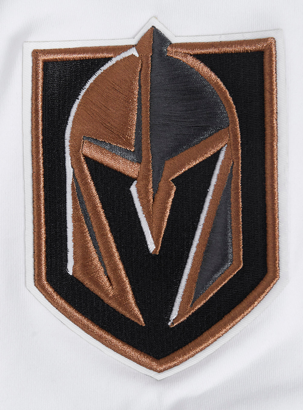 NHL VEGAS GOLDEN KNIGHTS CLASSIC CHENILLE CHANDAIL À CAPUCHON EN MAILLE DOUBLE À MANCHES COURTES POUR HOMME (BLANC/NOIR)