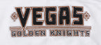 NHL VEGAS GOLDEN KNIGHTS CLASSIC CHENILLE CHANDAIL À CAPUCHON EN MAILLE DOUBLE À MANCHES COURTES POUR HOMME (BLANC/NOIR)