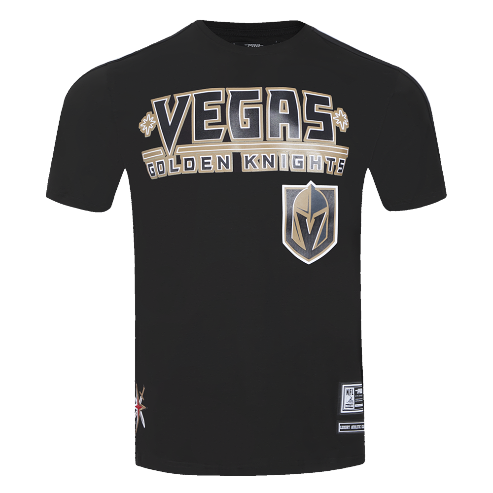 NHL VEGAS GOLDEN KNIGHTS CLASSIC MESH T-SHIRT EN JERSEY SIMPLE À RAYURES (NOIR)