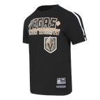 NHL VEGAS GOLDEN KNIGHTS CLASSIC MESH T-SHIRT EN JERSEY SIMPLE À RAYURES (NOIR)