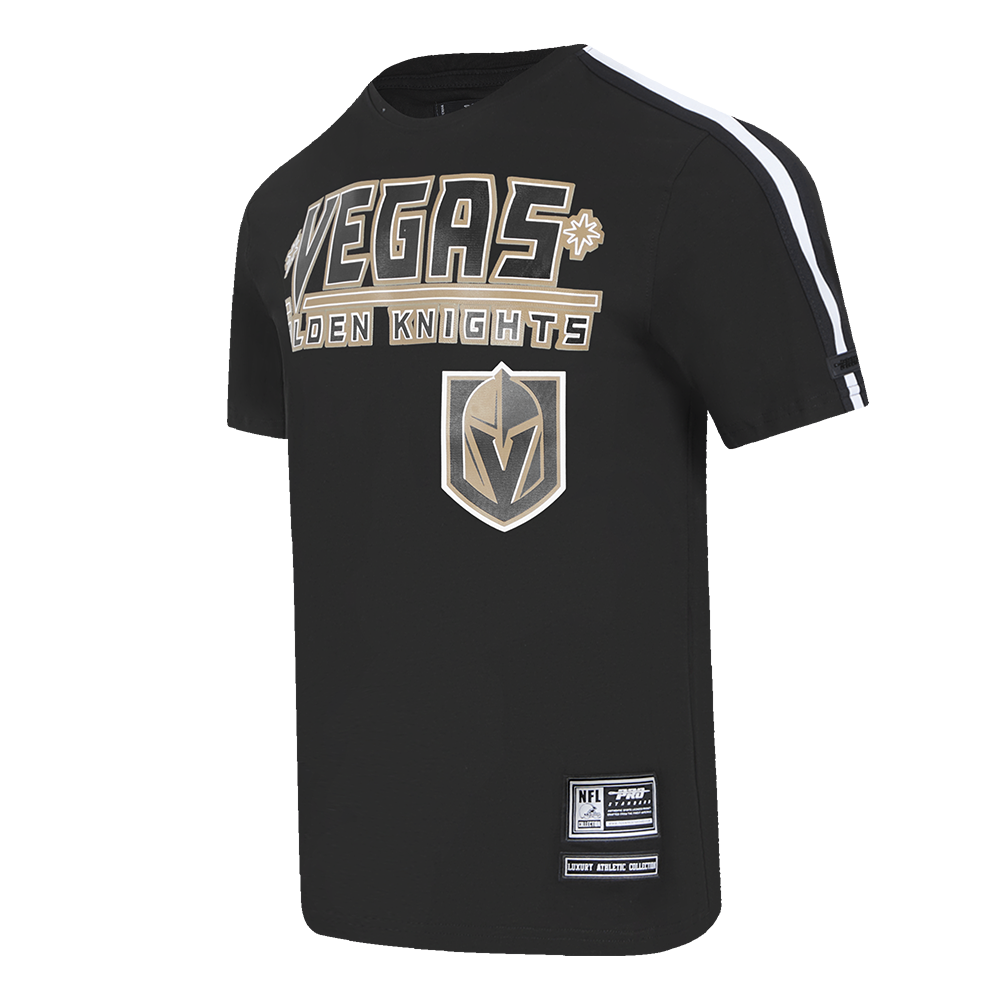 NHL VEGAS GOLDEN KNIGHTS CLASSIC MESH T-SHIRT EN JERSEY SIMPLE À RAYURES (NOIR)