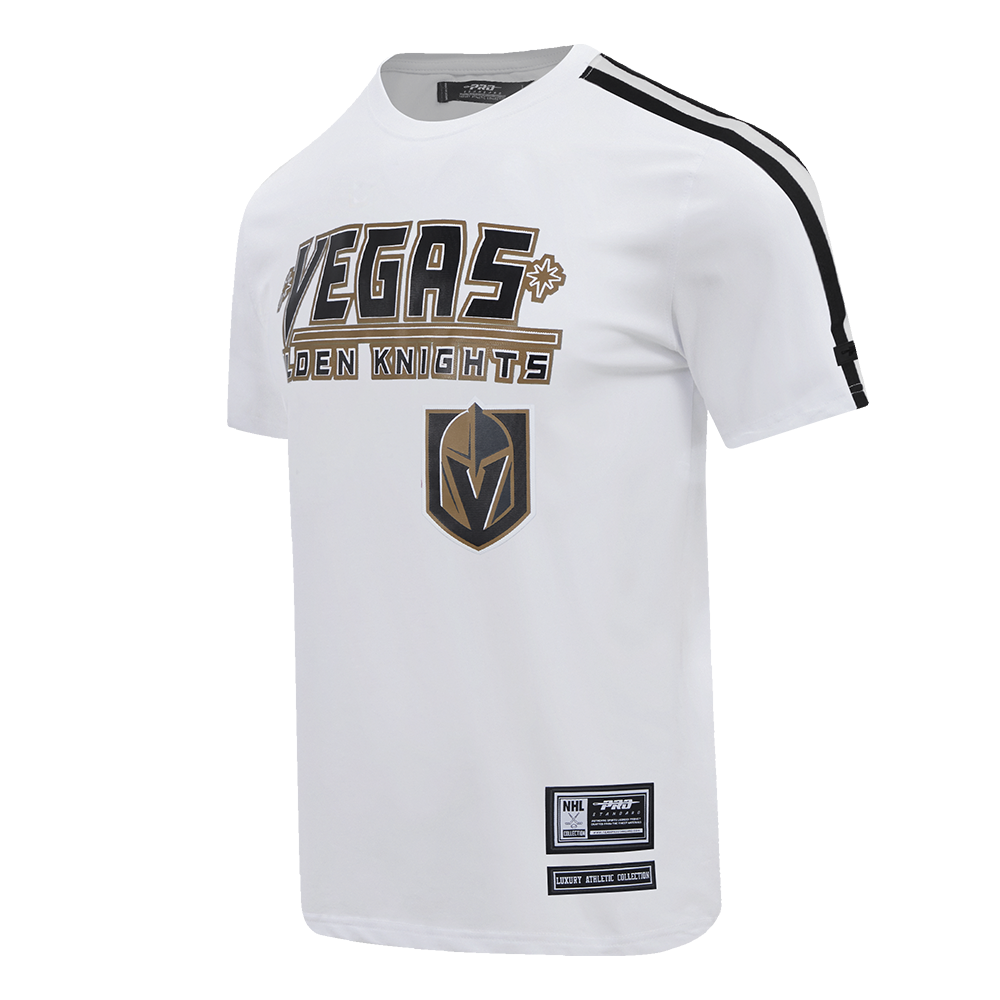 NHL VEGAS GOLDEN KNIGHTS CLASSIC MEN'S  MESH SJ STRIPED TEE (WHITE/BLACK)
