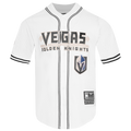 NHL VEGAS GOLDEN KNIGHTS CLASSIC MAILLOT À BOUTONS EN FILET POUR HOMME (BLANC/NOIR/BLANC)