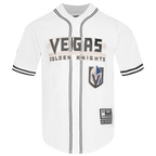NHL VEGAS GOLDEN KNIGHTS CLASSIC MAILLOT À BOUTONS EN FILET POUR HOMME (BLANC/NOIR/BLANC)
