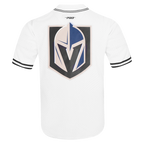 NHL VEGAS GOLDEN KNIGHTS CLASSIC MAILLOT À BOUTONS EN FILET POUR HOMME (BLANC/NOIR/BLANC)