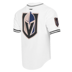 NHL VEGAS GOLDEN KNIGHTS CLASSIC MAILLOT À BOUTONS EN FILET POUR HOMME (BLANC/NOIR/BLANC)